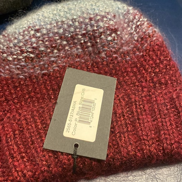 NWT Eugenia Kim Asha Wine Wool/Mohair Metallic Hat - Picture 5 of 9